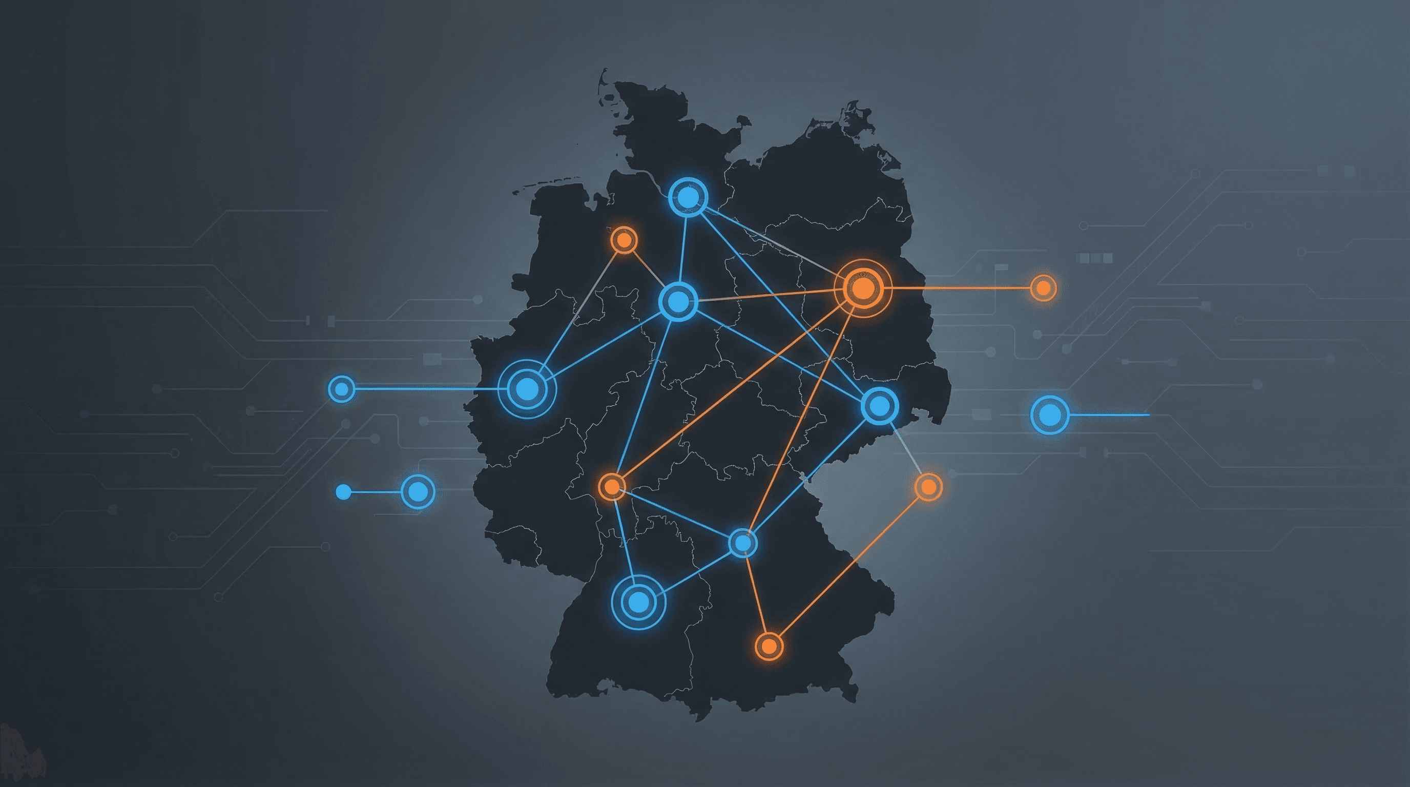 Deutsche KI-Startup-Logos auf einer Weltkarte