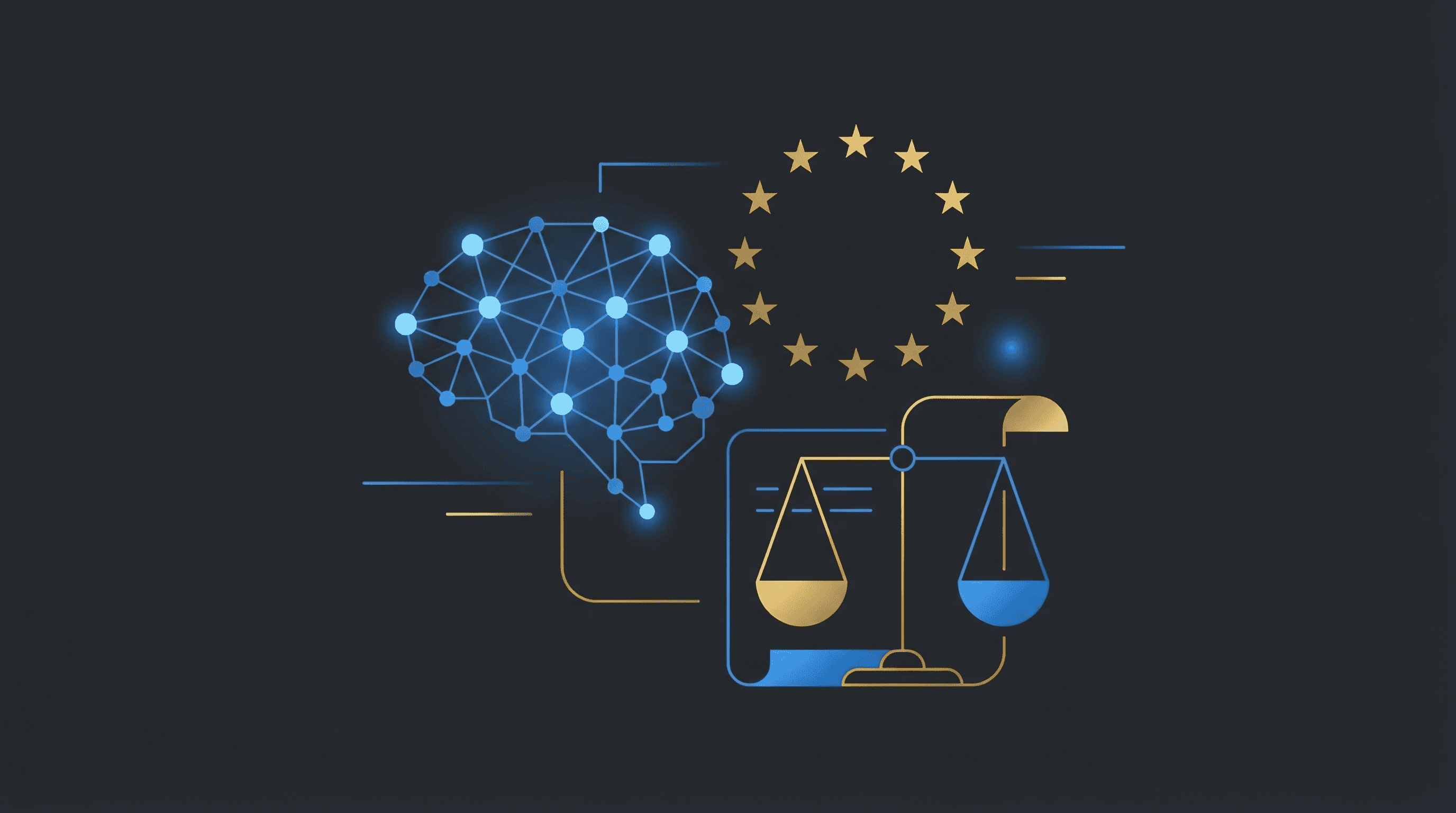 Abstrakte Illustration zum Thema EU AI Act und KI-Regulierung