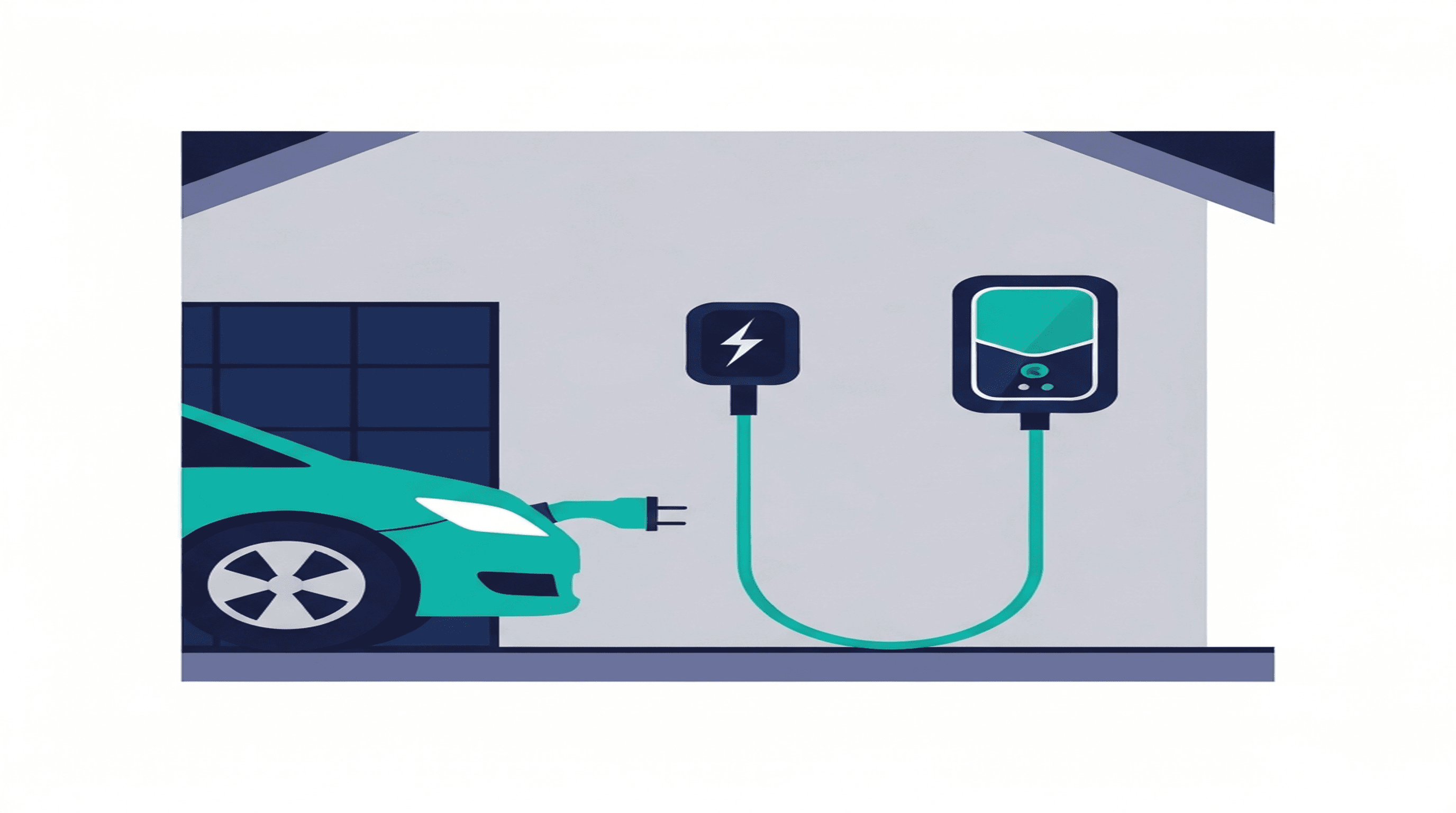 Wallbox an einer Hauswand mit Elektroauto