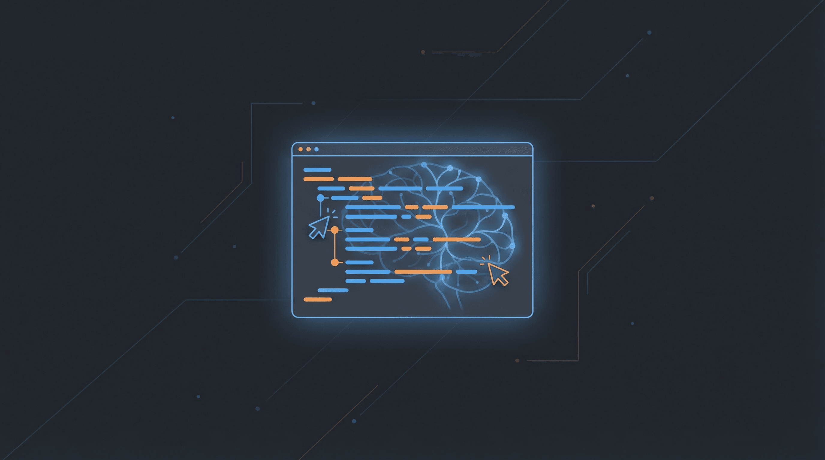 Open-Source-Code auf einem Bildschirm mit KI-Netzwerk